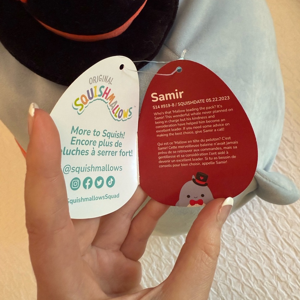 Samir the Whale Squishmallow – 14” Valentine’s Day Edition (S14 #919-8) - Picture 8 of 10